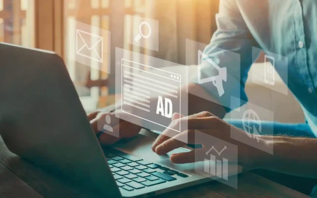 google ads account suspended visual representation with user managing ads.