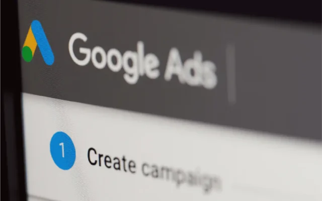 Google Ads interface showing the "Create campaign" step to set up Google Ads account.
